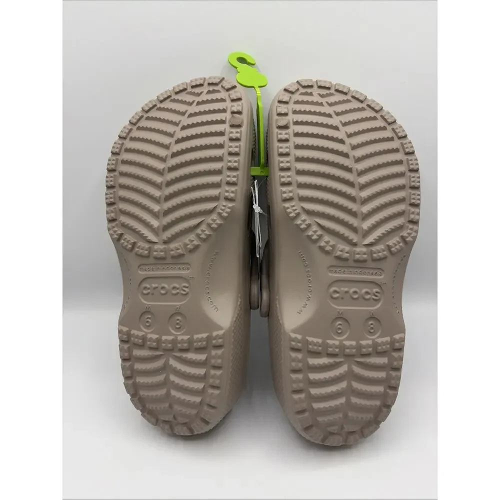 Crocs Classic EVA Taupe Clogs 10001-214 Beige Light Brown M6 W8 NWT